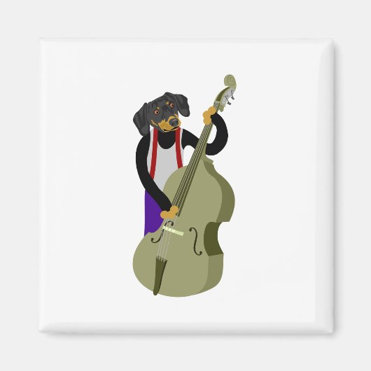 Dachshund Jazz Bass Player Magneet (Voorkant)