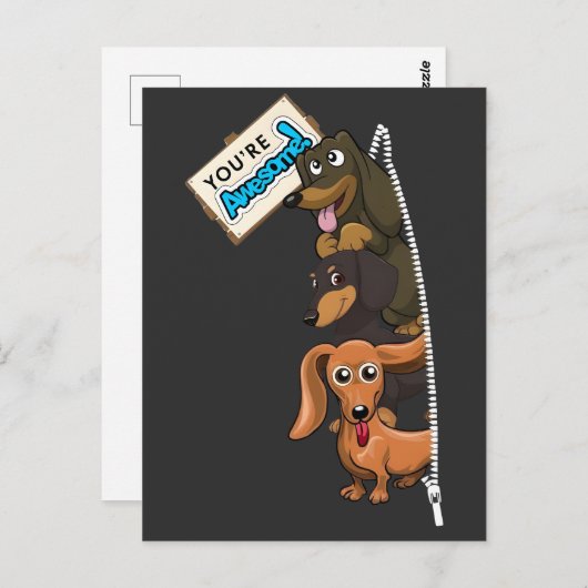 Dachshund Je bent Geweldige Briefkaart (Voorkant / Achterkant)