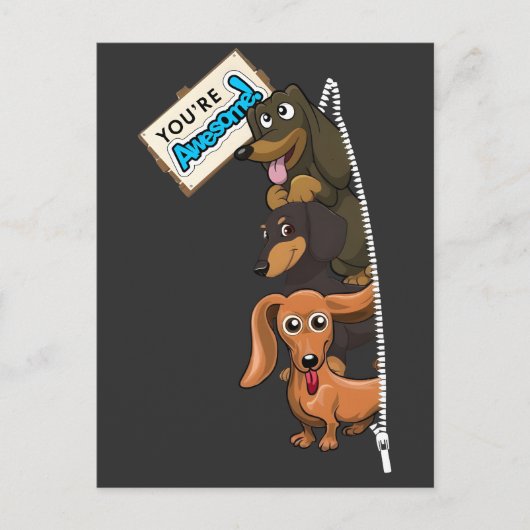 Dachshund Je bent Geweldige Briefkaart (Voorkant)