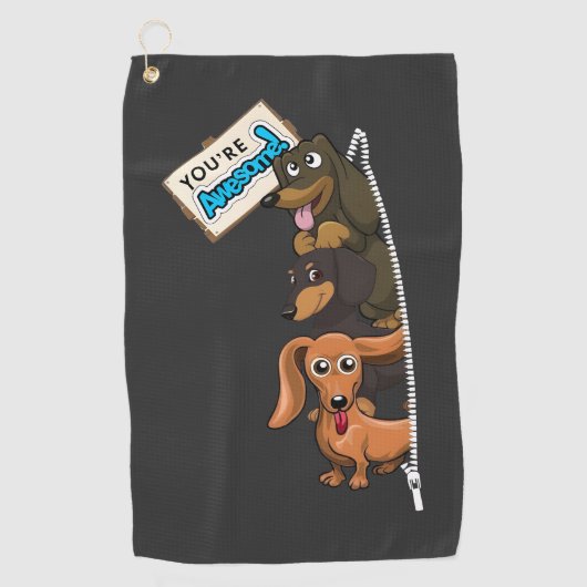 Dachshund Je bent Geweldige Golfhanddoek (Voorkant)