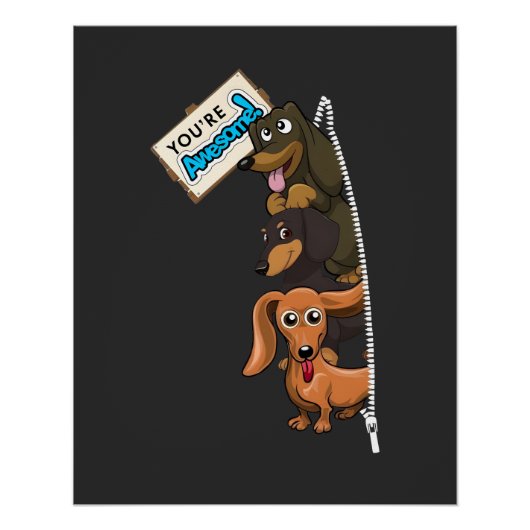 Dachshund Je bent Geweldige Perfect Poster (Voorkant)