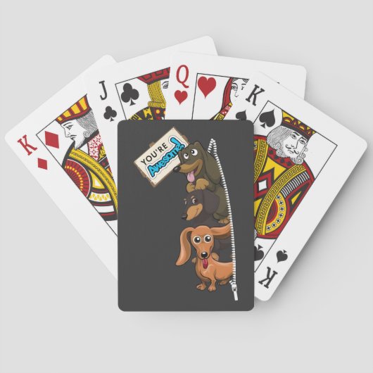 Dachshund Je bent Geweldige Pokerkaarten (Achterkant)