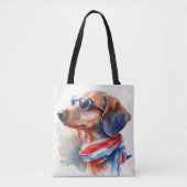 DACHSHUND JULY 4TH CANVAS TAS (Voorkant)
