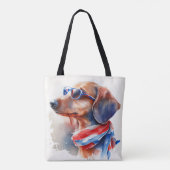 DACHSHUND JULY 4TH CANVAS TAS (Achterkant)