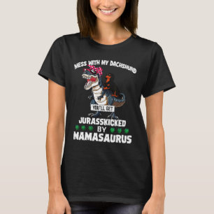 Dachshund Jurasskschschopte Mijn Mamasaurus T-shirt