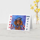 Dachshund  kaart (Gele Bloem)