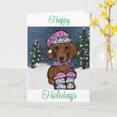 Dachshund   kaart (Gele Bloem)