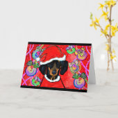 Dachshund Kaart (Gele Bloem)