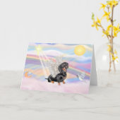 Dachshund Kaart (Gele Bloem)