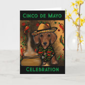 Dachshund Kaart (Gele Bloem)