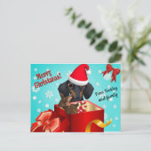 Dachshund-Kaart kerstpost Briefkaart (Staand voorkant)