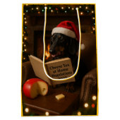 Dachshund 'Kaasbelasting' Kerstcadeautas  Medium Cadeauzakje (Achterkant)
