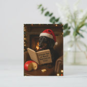 Dachshund 'Kaasbelasting' kerstkaart Briefkaart (Staand voorkant)