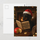 Dachshund 'Kaasbelasting' kerstkaart Briefkaart (Voorkant / Achterkant)
