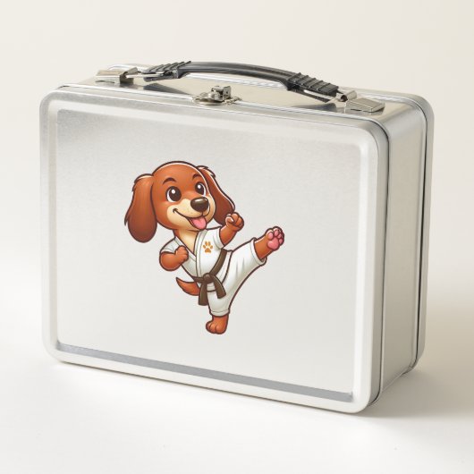 Dachshund karate martial arts hoge kick (Voorkant)