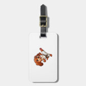 Dachshund karate martial arts hoge kick bagagelabel (Voorkant verticaal)
