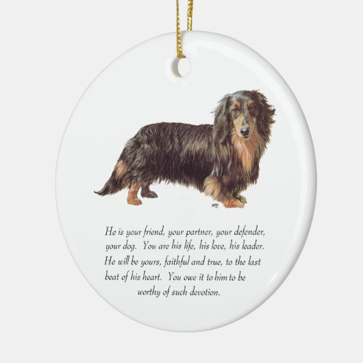 Dachshund Keepomwille - Male Keramisch Ornament (Links)