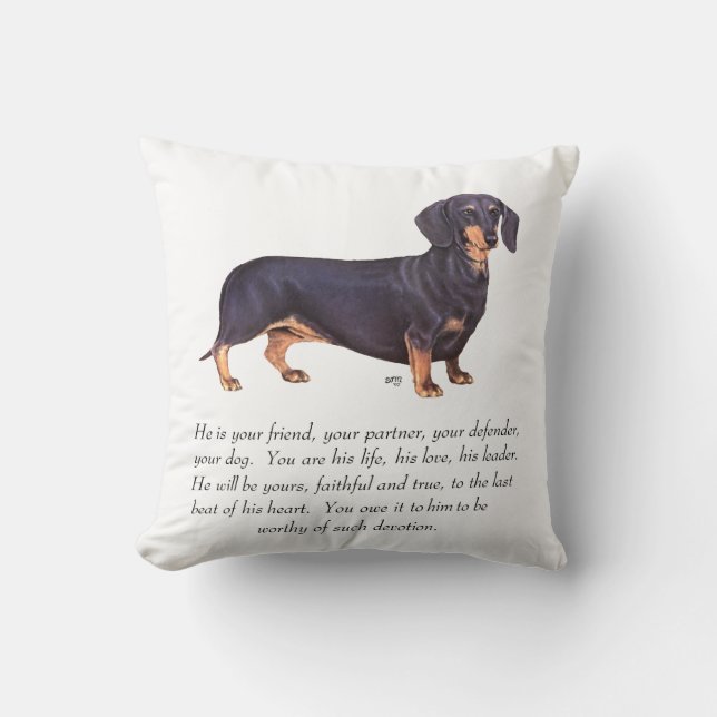 Dachshund Keepomwille - Male Kussen (Voorkant)