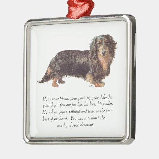 Dachshund Keepomwille - Male Metalen Ornament (Links)