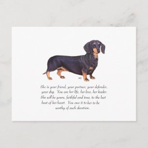 Dachshund Keepomwille - Vrouw Briefkaart
