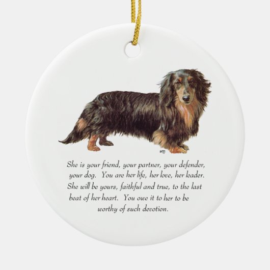 Dachshund Keepomwille - Vrouw Keramisch Ornament (Voorkant)