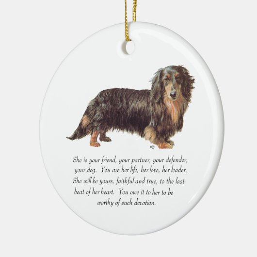 Dachshund Keepomwille - Vrouw Keramisch Ornament (Links)