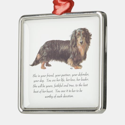 Dachshund Keepomwille - Vrouw Metalen Ornament (Links)