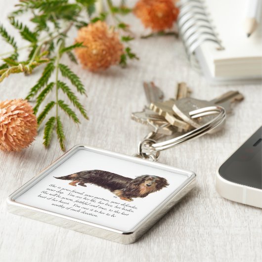 Dachshund Keepomwille - Vrouw Sleutelhanger (Zijkant)