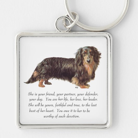 Dachshund Keepomwille - Vrouw Sleutelhanger (Voorkant)