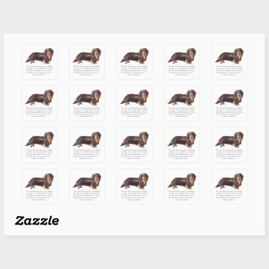 Dachshund Keepomwille - Vrouw Vierkante Sticker (Vel)