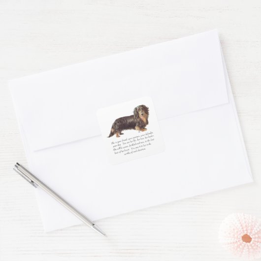Dachshund Keepomwille - Vrouw Vierkante Sticker (Envelop)