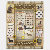 Dachshund Kennis Deken Gift (Voorkant)