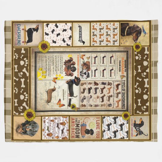 Dachshund Kennis Deken Gift (Voorkant (Horizontaal))