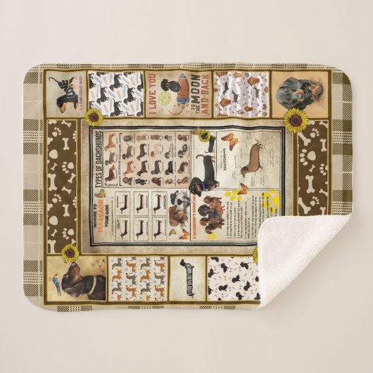 Dachshund Kennis Deken Gift (Voorkant (horizontaal))