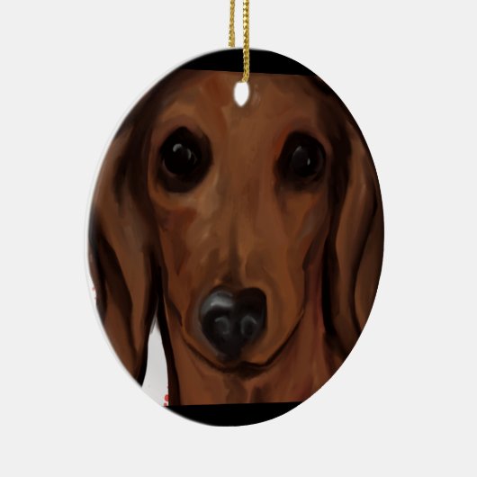 DACHSHUND KERAMISCH ORNAMENT (Rechts)