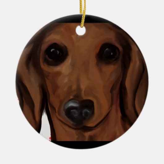 DACHSHUND KERAMISCH ORNAMENT (Voorkant)