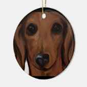 DACHSHUND KERAMISCH ORNAMENT (Links)