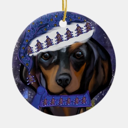 Dachshund Keramisch Ornament (Voorkant)