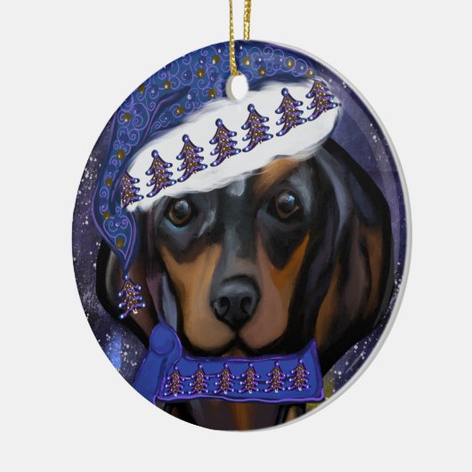 Dachshund Keramisch Ornament (Links)