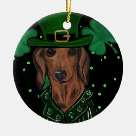 DACHSHUND KERAMISCH ORNAMENT (Voorkant)