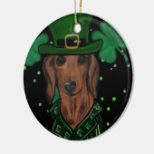 DACHSHUND KERAMISCH ORNAMENT (Links)