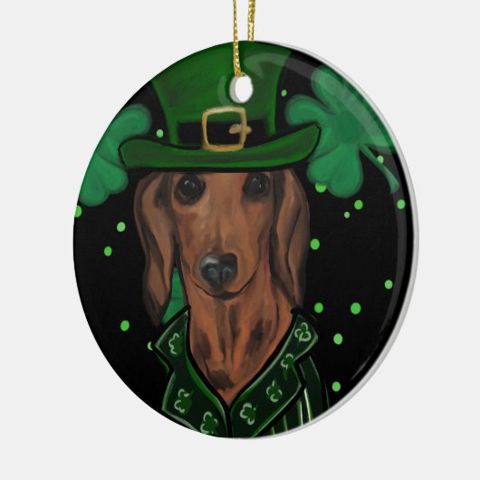 DACHSHUND KERAMISCH ORNAMENT (Links)