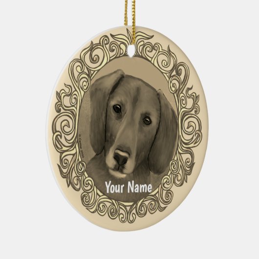 Dachshund Keramisch Ornament (Rechts)