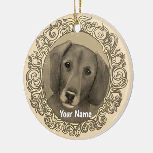  Dachshund Keramisch Ornament (Links)