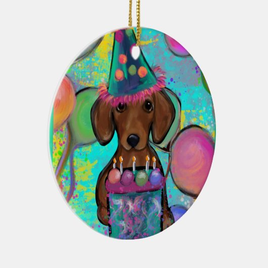 Dachshund Keramisch Ornament (Rechts)