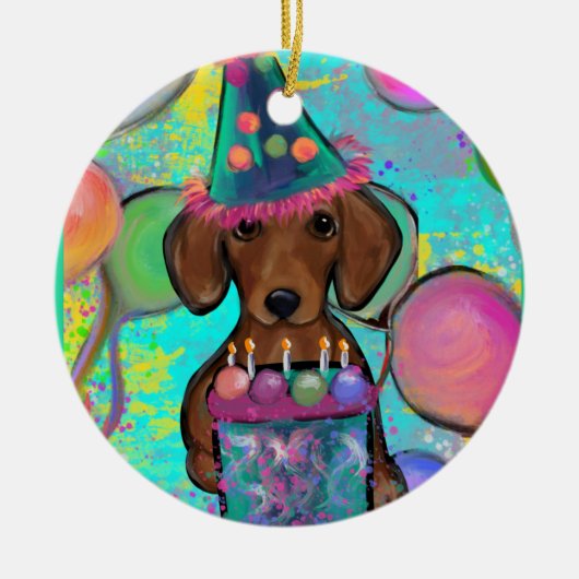Dachshund Keramisch Ornament (Voorkant)