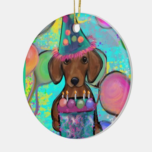 Dachshund Keramisch Ornament (Links)