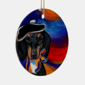 DACHSHUND KERAMISCH ORNAMENT (Rechts)