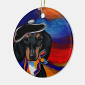DACHSHUND KERAMISCH ORNAMENT (Links)
