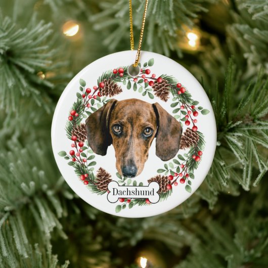 Dachshund Keramisch Ornament (Boom)